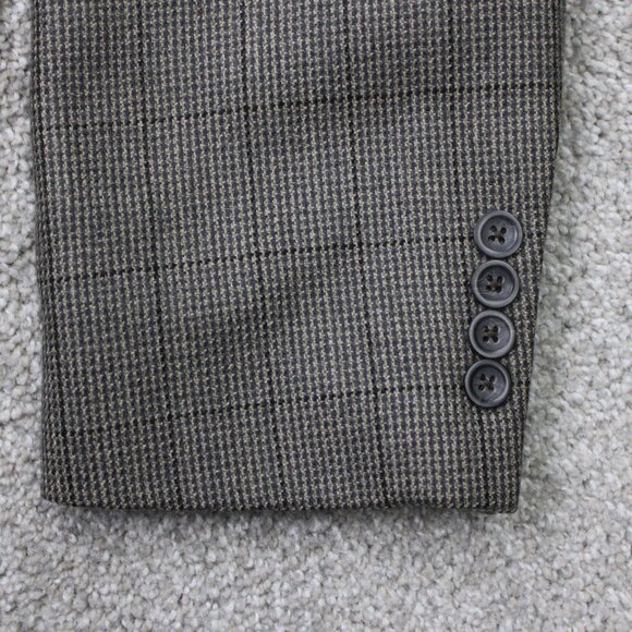 Oscar de la Renta Blazer Men 42R Gray Wool/Cashmere 2 Button Ventless Sport Coat - Picture 13 of 15